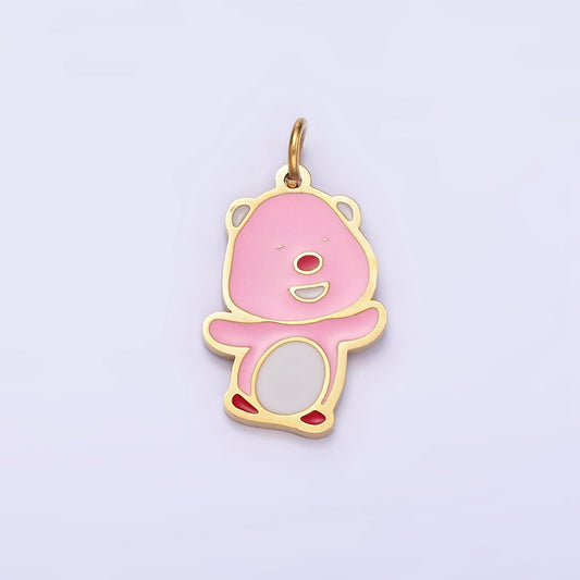 Stainless Steel Pink Laughing Beaver Shaped Animal Charm | P-991