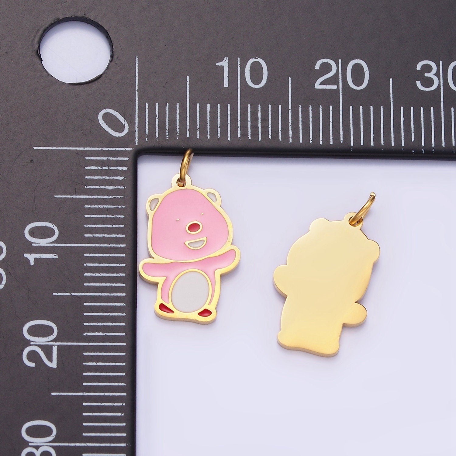 Stainless Steel Pink Laughing Beaver Shaped Animal Charm | P-991