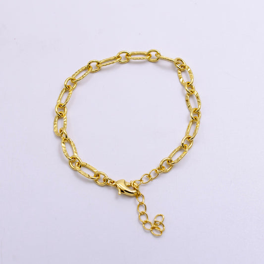 Dainty 14K Gold Filled Sunburst Cable Bracelet Chain for Charm Bracelet Making Supply WA-2447