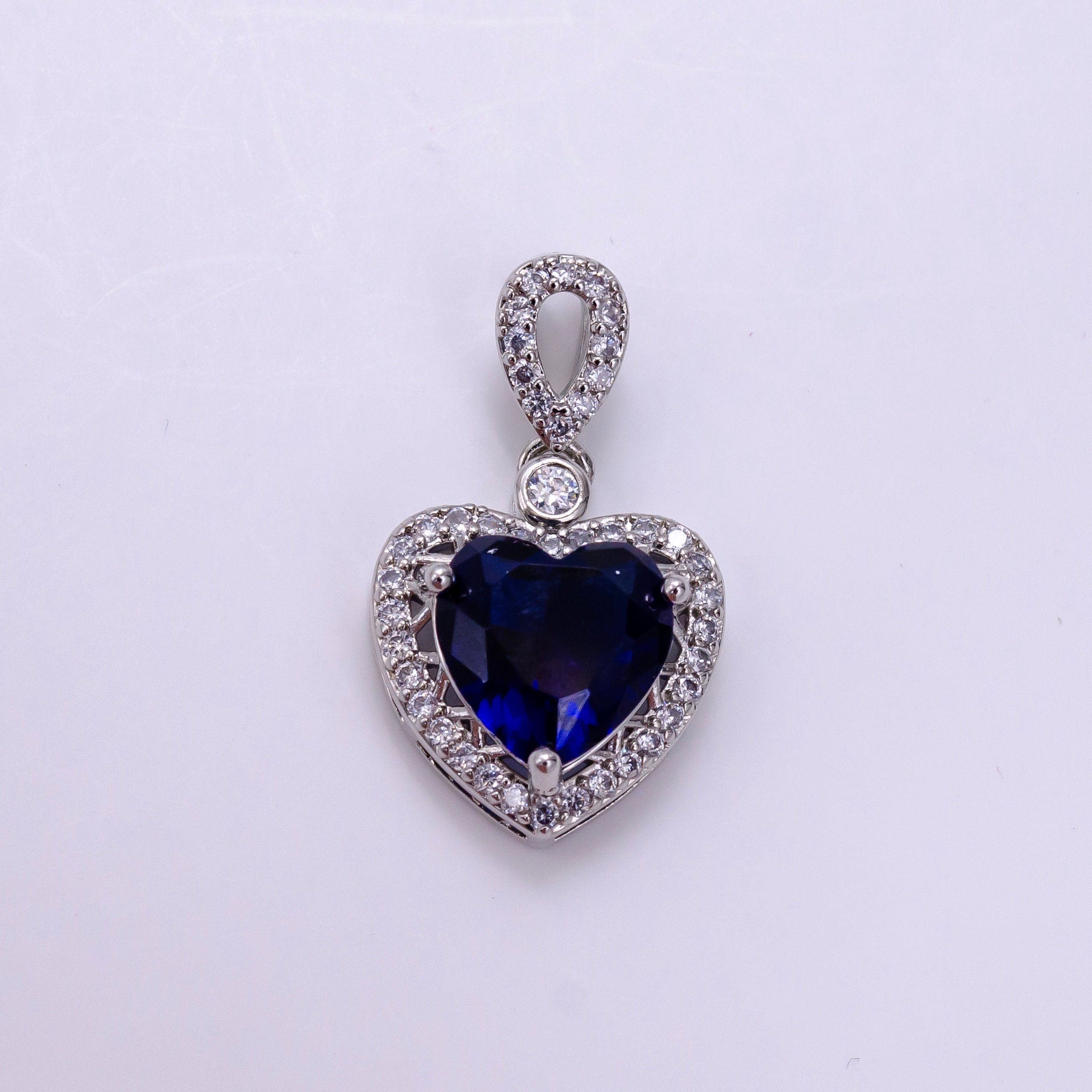 Dainty 14K Gold Filled Heart Charms Cubic Zirconia Black Pink Clear Purple CZ Pendant Wholesale BULK DIY Jewelry Findings AA1258