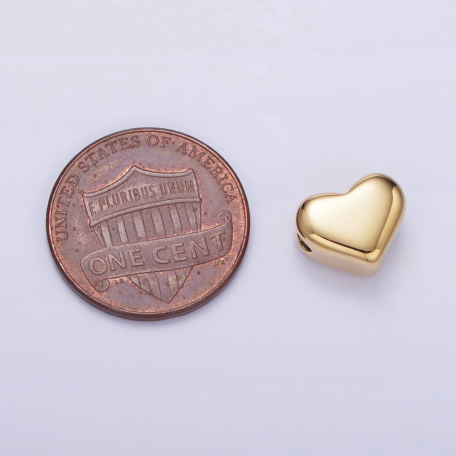 14K Gold Filled 9mm Chubby Minimalist Heart Bead | B-884
