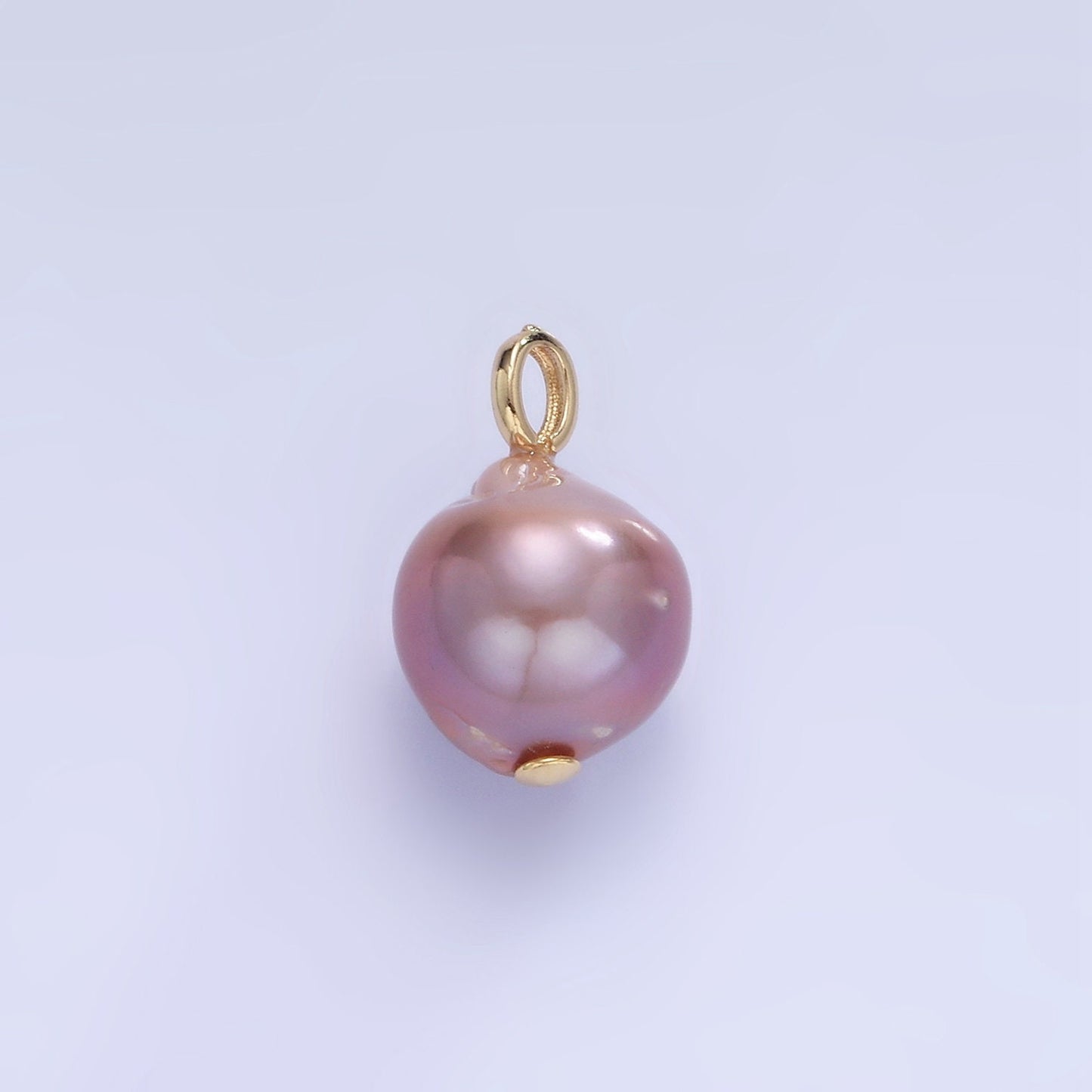 Beautiful Mauve Pink / Purple Oval Baroque Pear Pearl Charm Teardrop Genuine Freshwater Mermaid Pearls Pendant P1738