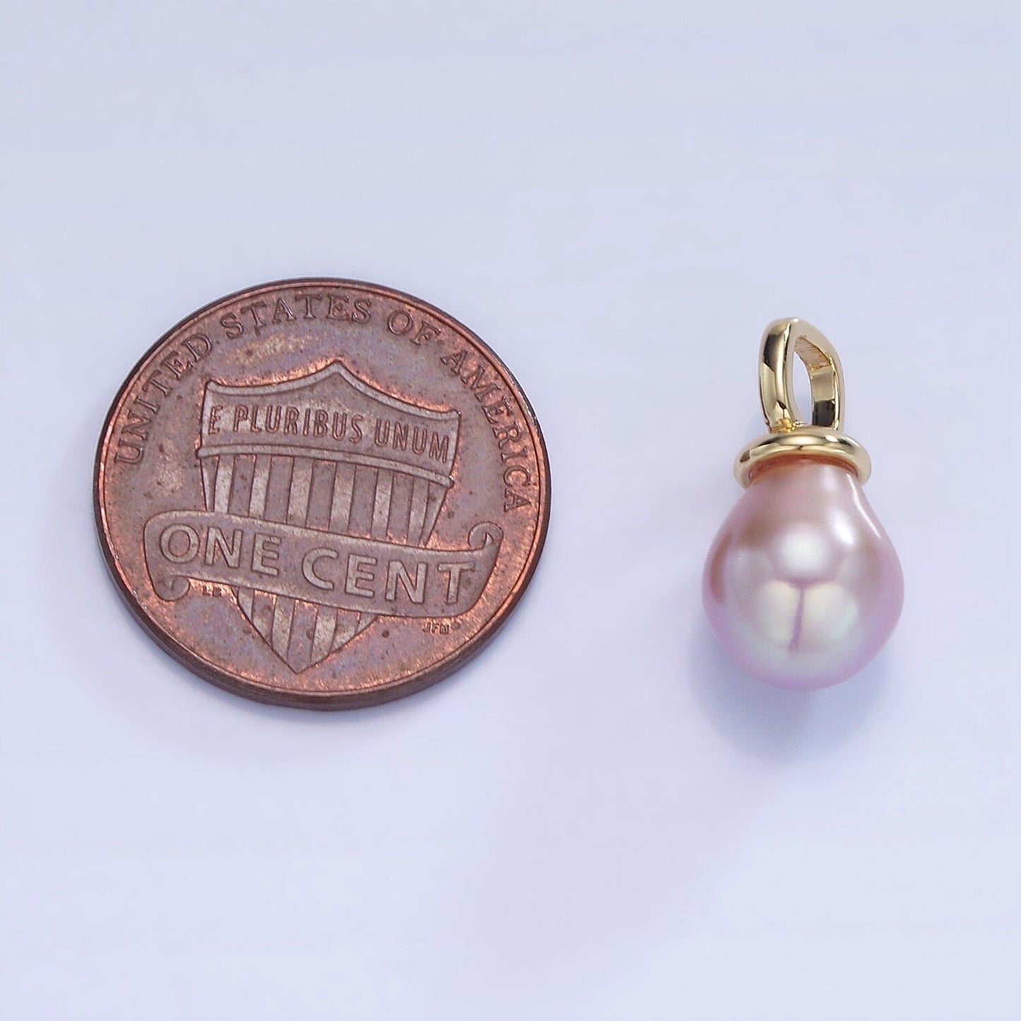 Gold Square Bail w/ Purple Freshwater Pearl | P-1739