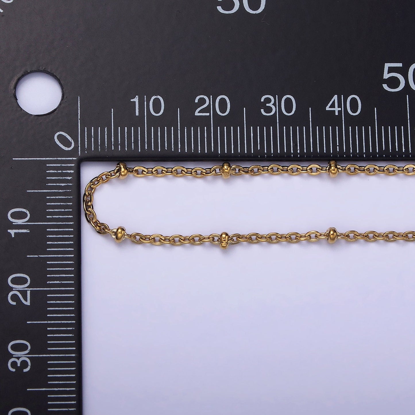 Dainty Gold Stainless Steel 1.5mm Satellite Chain Beaded Round Cable Unfinished Chain by Yard | ROLL-1507