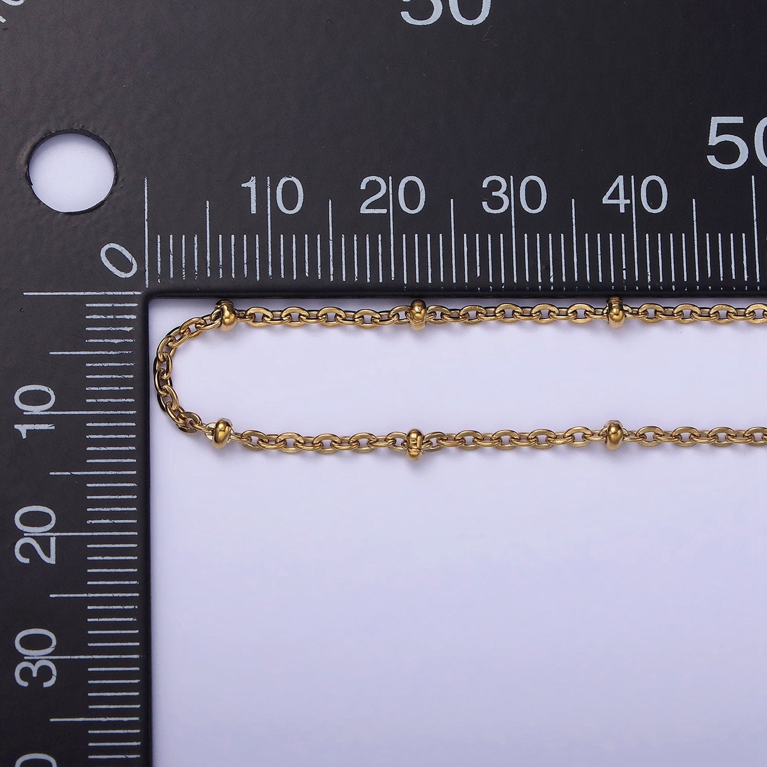 Dainty Gold Stainless Steel 1.5mm Satellite Chain Beaded Round Cable Unfinished Chain by Yard | ROLL-1507