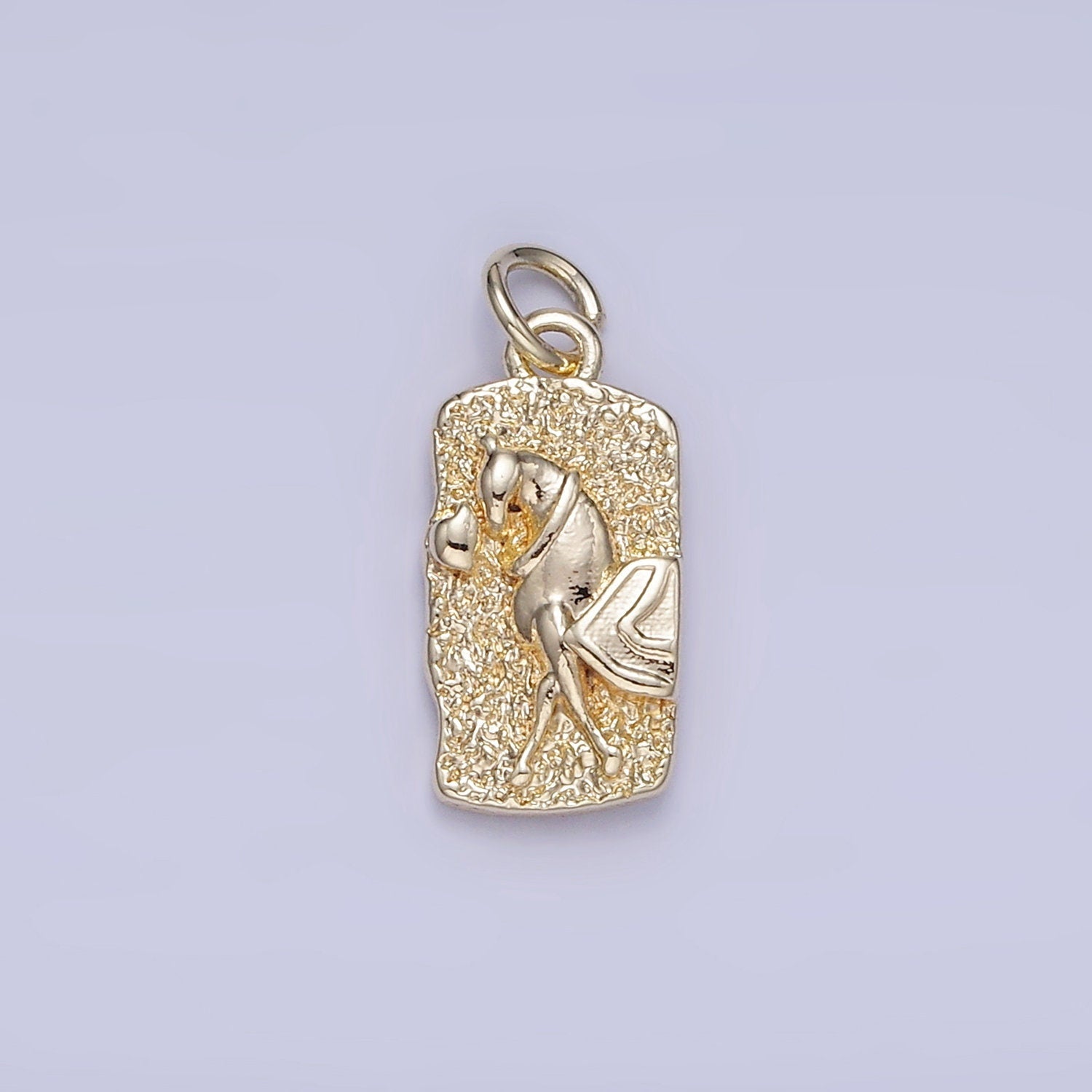 Two Sided Small Rectangle Flower Abstract Charm | W-658