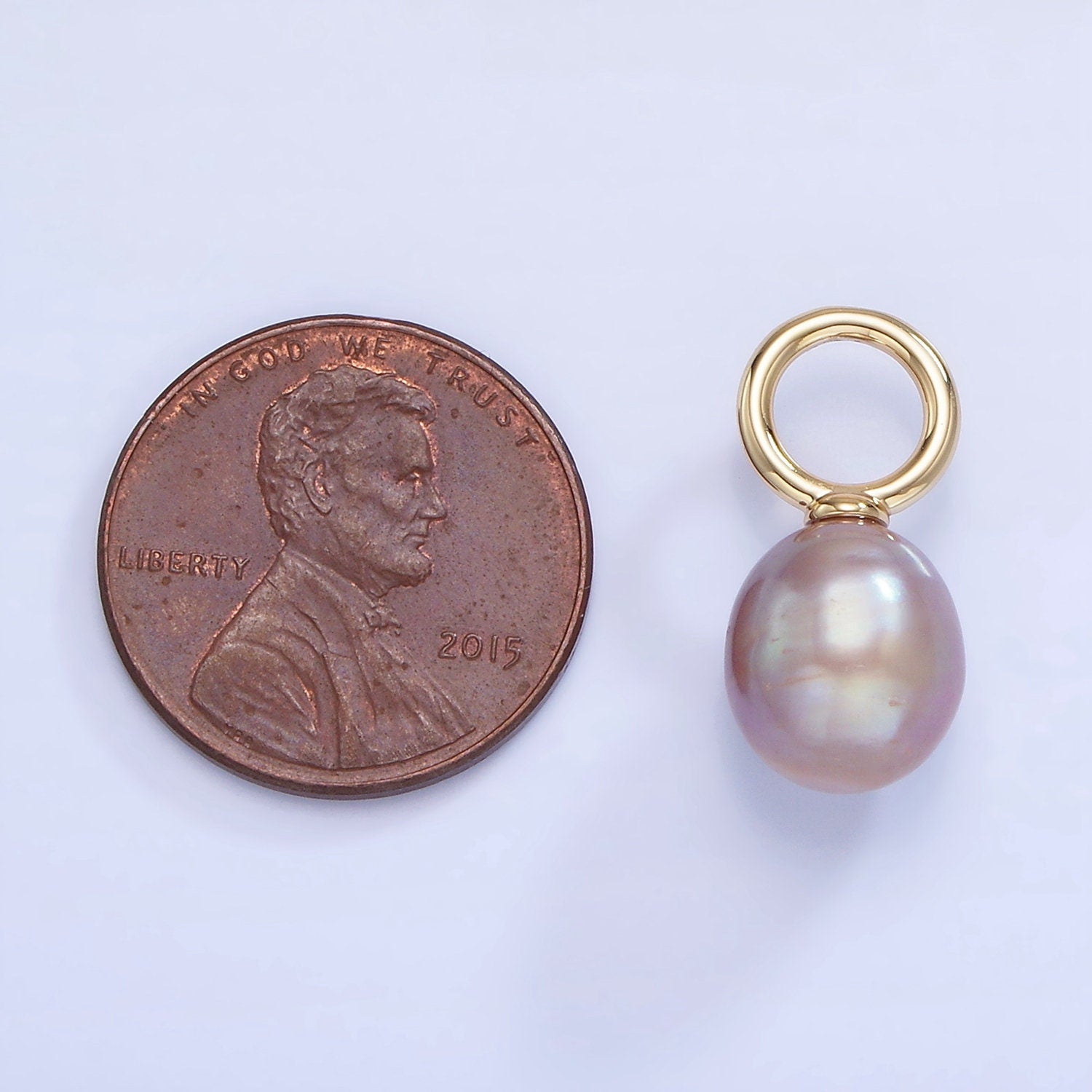 Beautiful Mauve Pink Purple Oval Pear Pearl Charm Teardrop Genuine Freshwater Mermaid Pearls Pendant with Big Hole for Charm P-1741