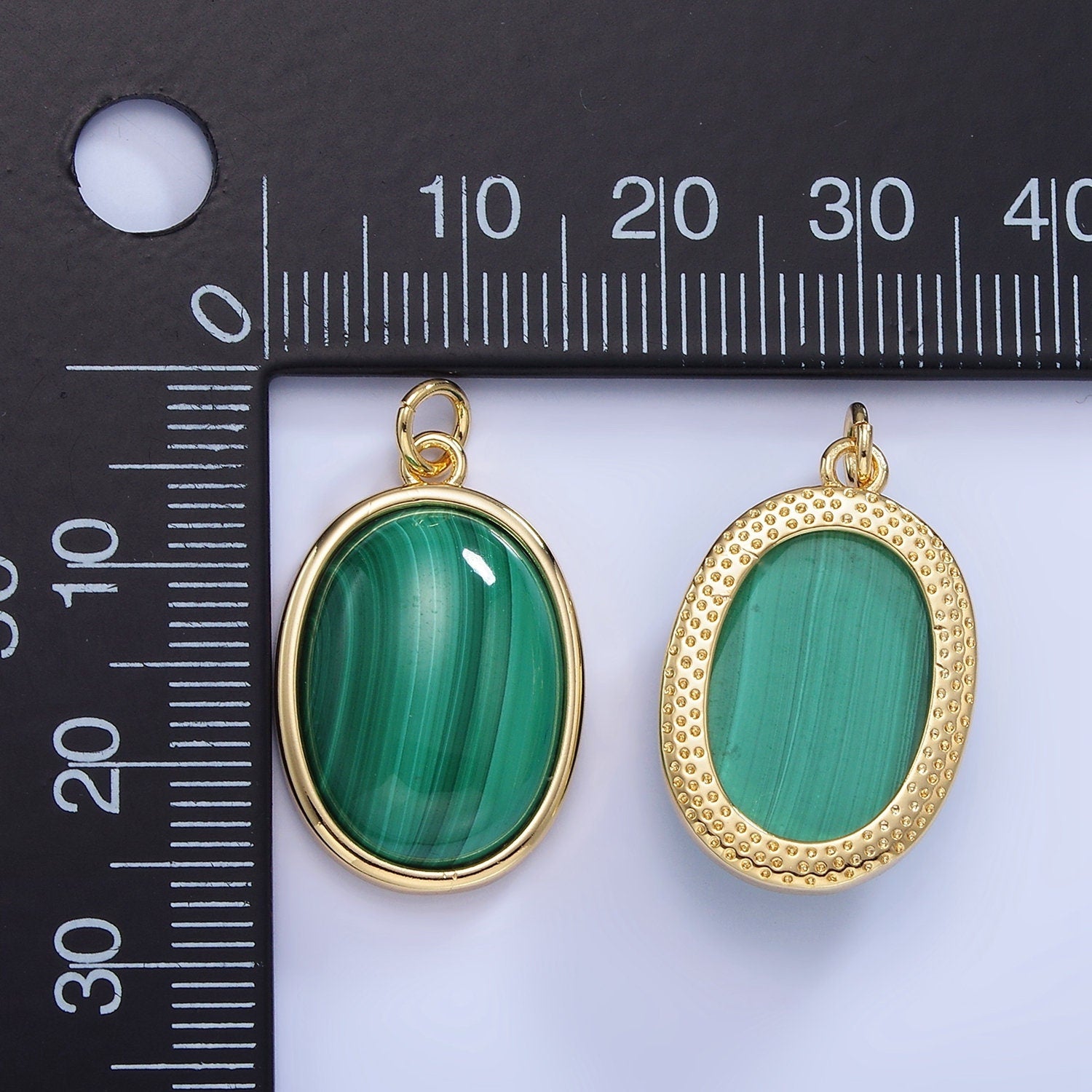 Malachite 14k gold Filled charm Green Gemstone Oval pendant Minimalist dainty lightweight charm May birthstone charm Personal Gift for her