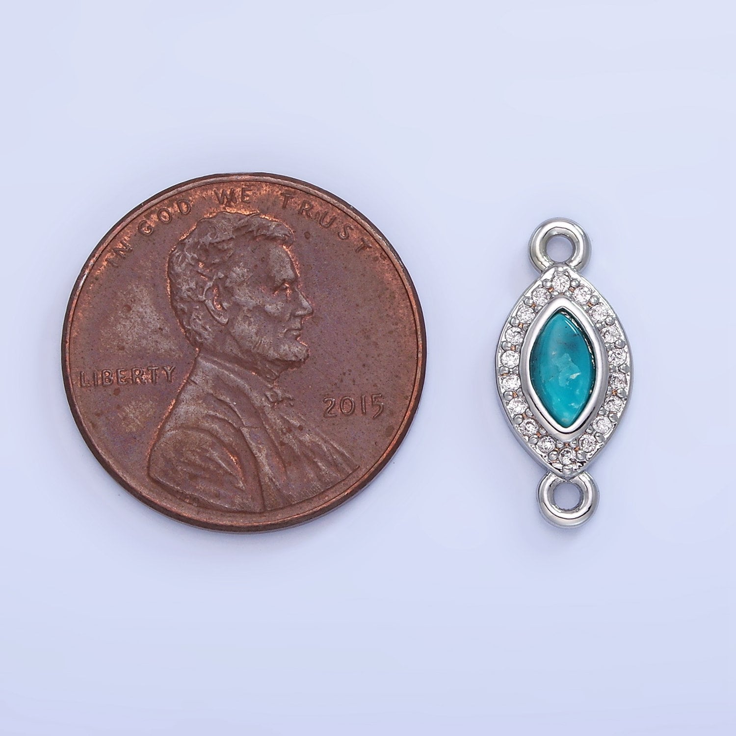 CZ Micro paved Gold Evil Eye Charm Connectors, Cubic Turquoise Beads Link Connector Bracelet, Necklace Connector Jewelry Craft Supply G336