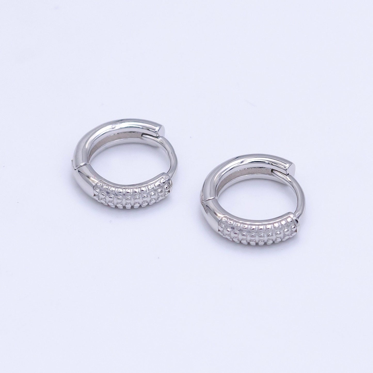 Minimalist Sterling Silver Huggie Earrings 12mm Classic Hinged Huggie Earrings Lightweight Stackable Earrings Mother Day Gift idea SL-494