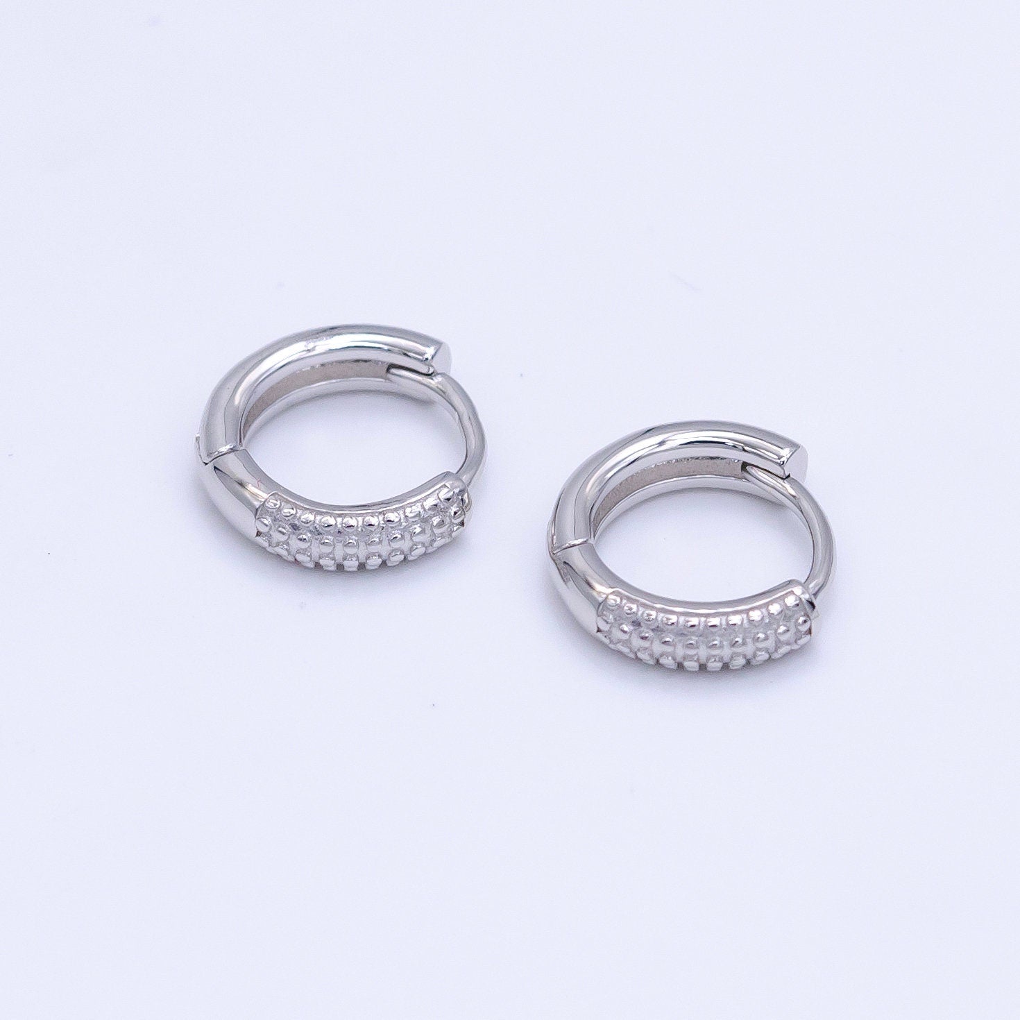 Minimalist Sterling Silver Huggie Earrings 12mm Classic Hinged Huggie Earrings Lightweight Stackable Earrings Mother Day Gift idea SL-494