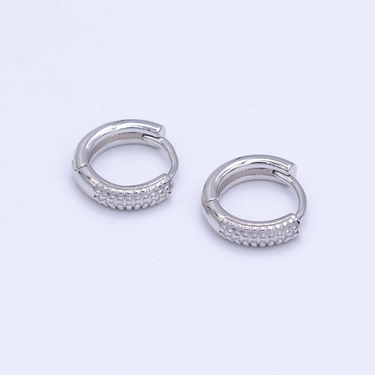 Minimalist Sterling Silver Huggie Earrings 12mm Classic Hinged Huggie Earrings Lightweight Stackable Earrings Mother Day Gift idea SL-494