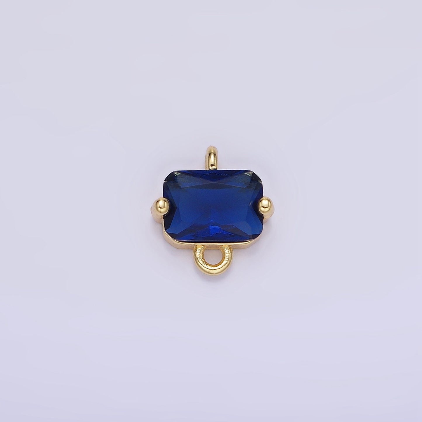 14K Gold Filled Pink, Purple, Blue, Clear Multifaceted CZ Baguette Connector | G345 - G346
