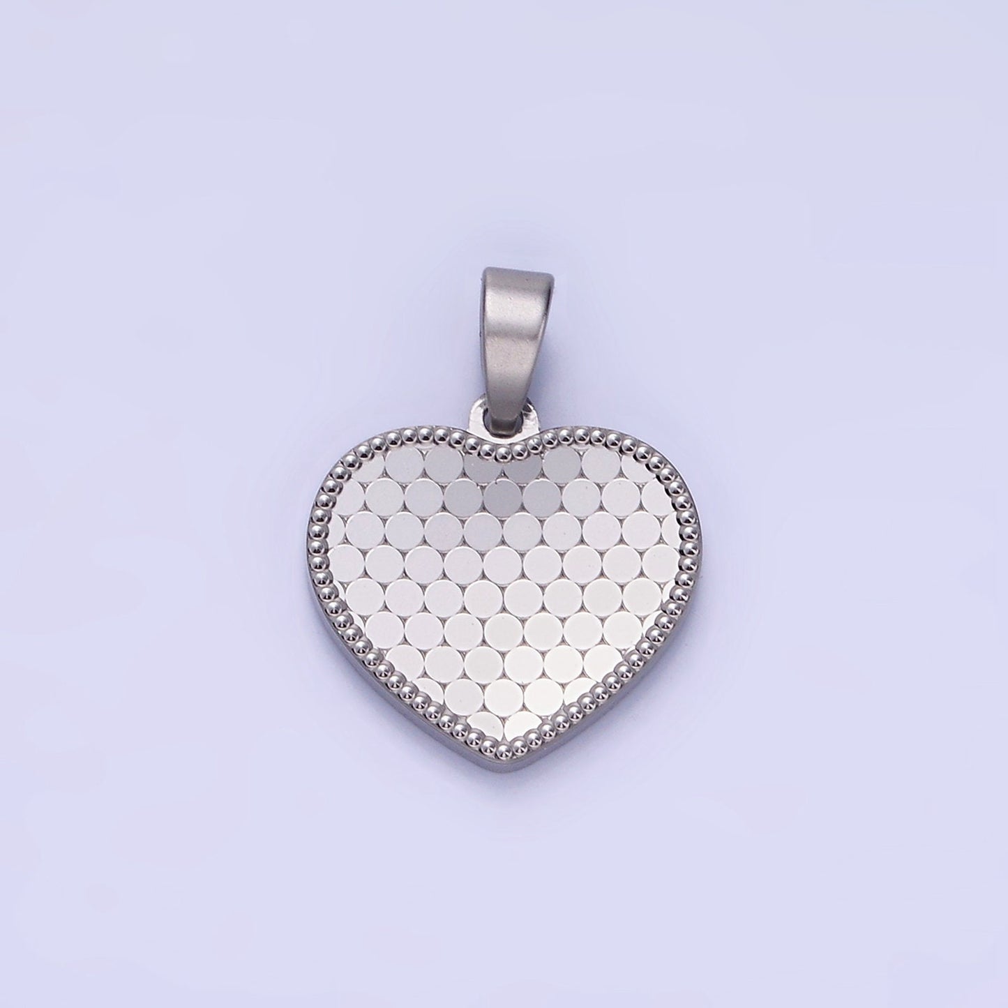 14K Gold Filled Round Textured Minimalist Heart Pendant in Gold & Silver | AA-1265