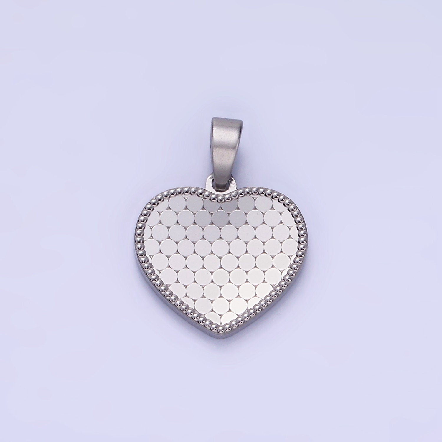 14K Gold Filled Round Textured Minimalist Heart Pendant in Gold & Silver | AA-1265