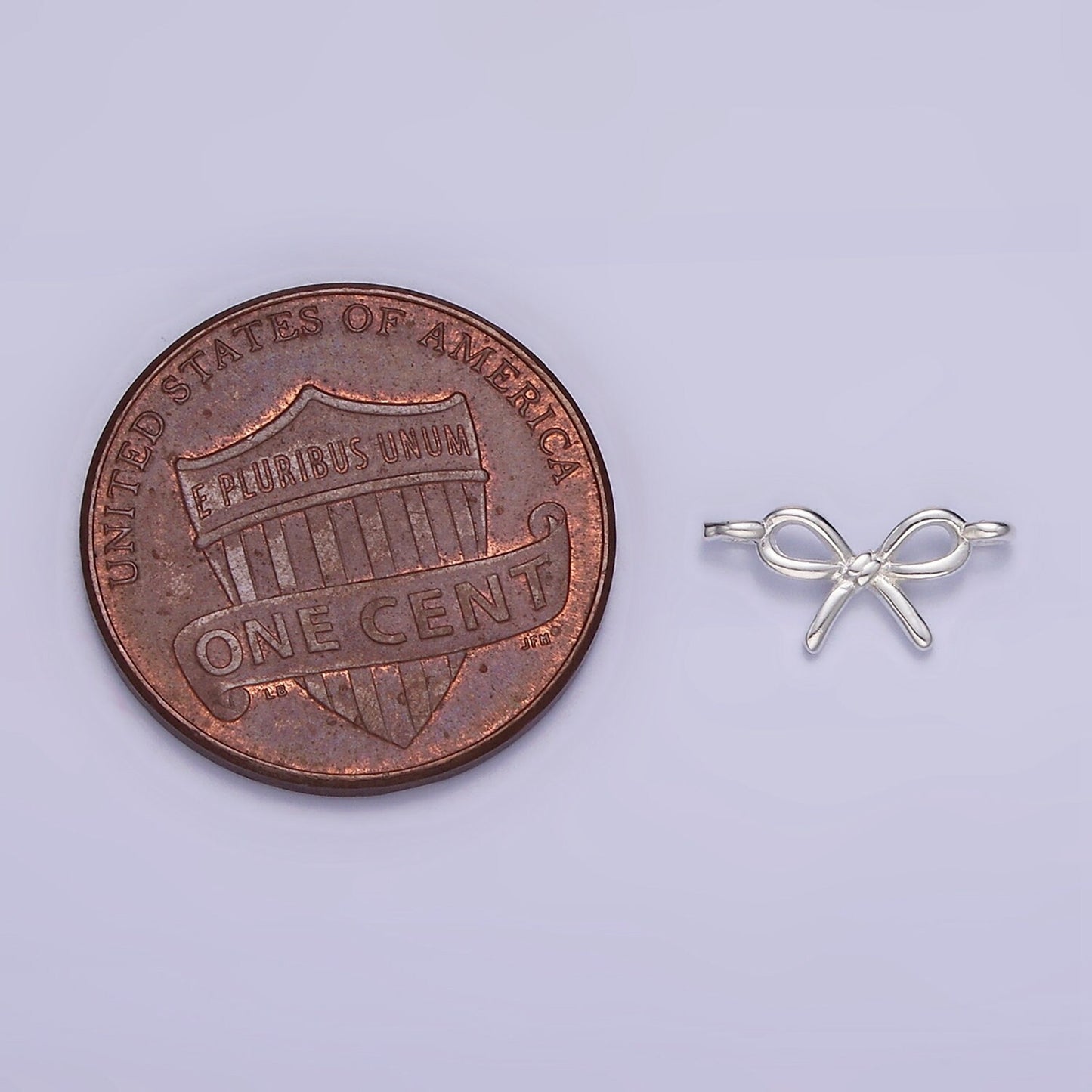 Mini Silver Bow Charm Connector s925 Sterling Silver Ribbon Link Connector for Bracelet Necklace Earring Supply for Permanent Jewelry SL490