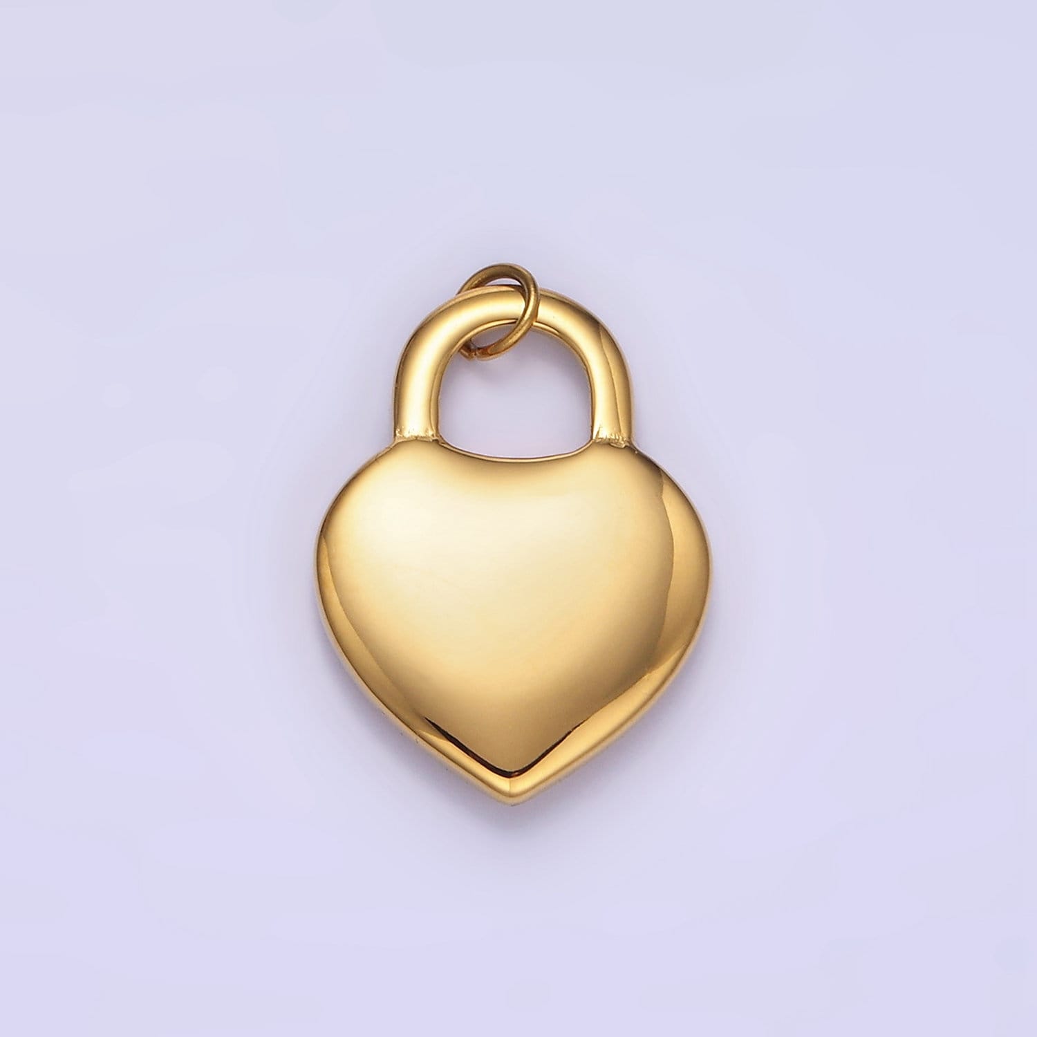 Stainless Steel 22mm Round Heart Shaped Lock Pendant | P-955