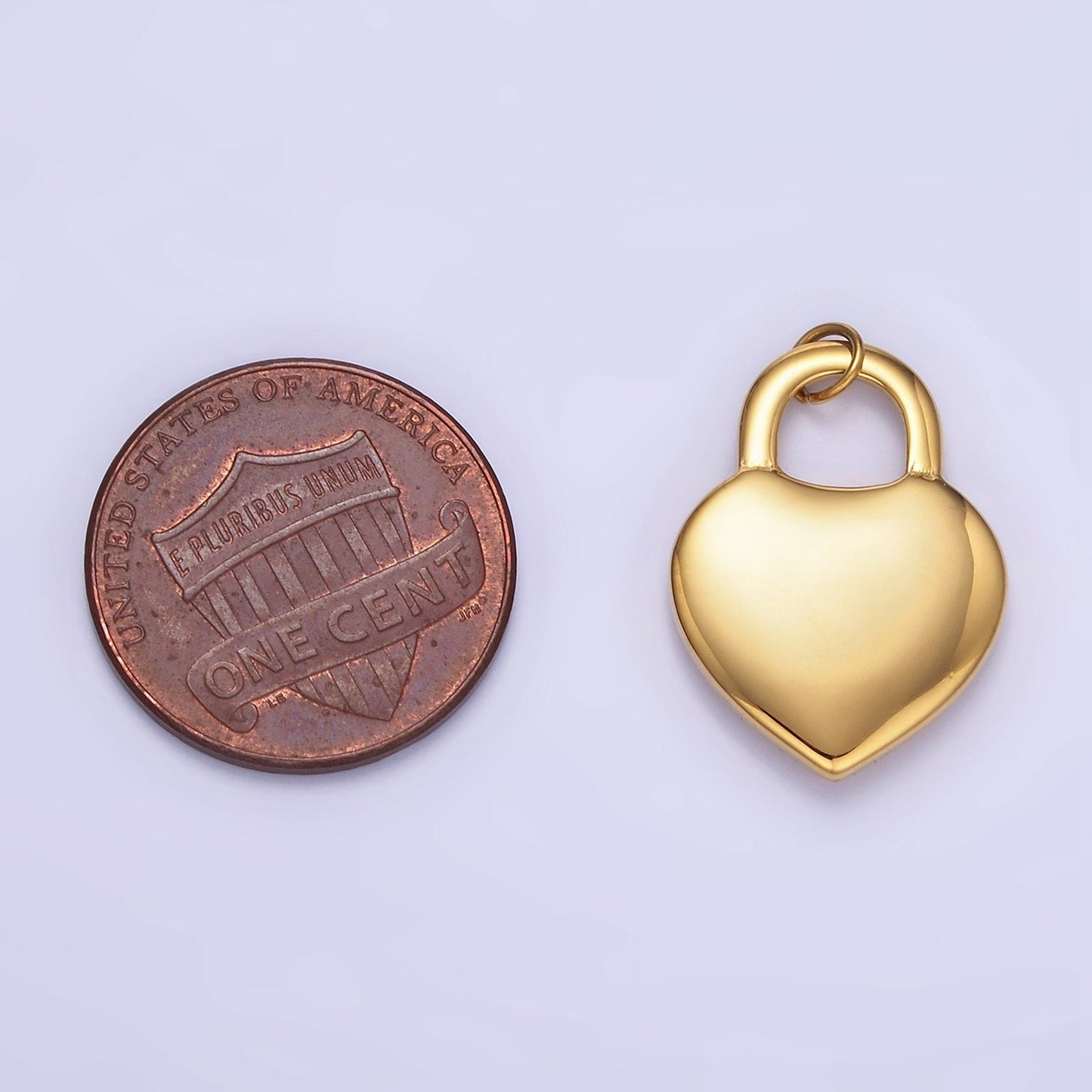 Stainless Steel 22mm Round Heart Shaped Lock Pendant | P-955