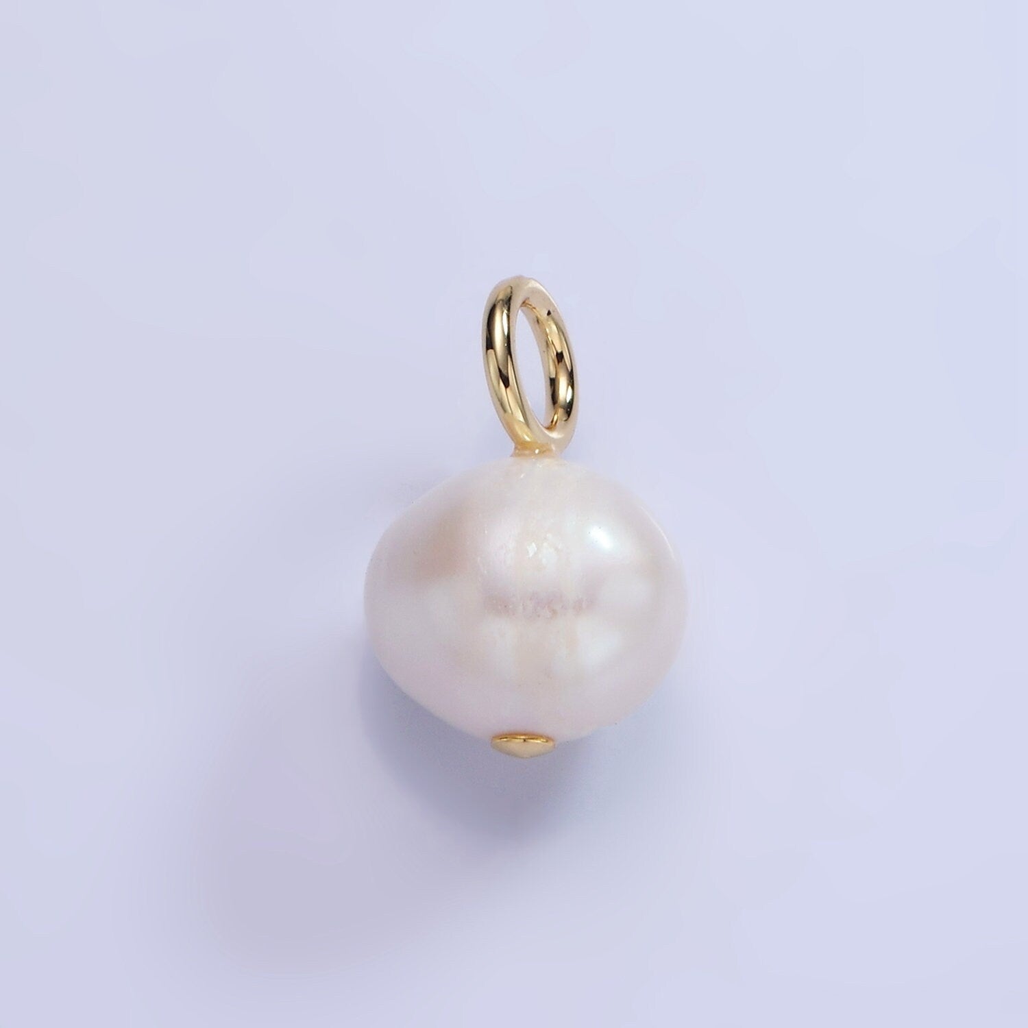 Dainty 14K Gold Filled 11mm Shell Pearl Potato Drop Charm for Wedding Minimalist Jewelry For Necklace Earring Component | P1717