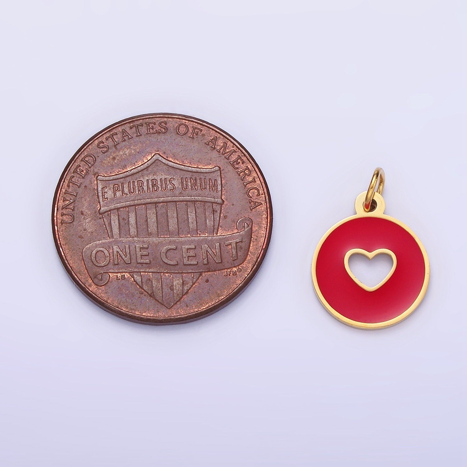 Stainless Steel 14mm Circle with Heart Cut-Out Charm | P-958
