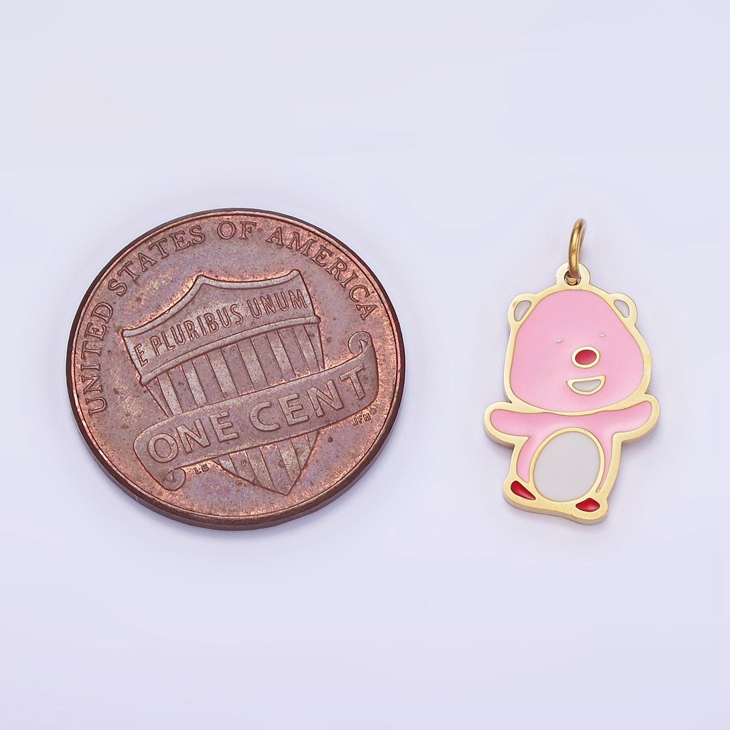 Stainless Steel Pink Laughing Beaver Shaped Animal Charm | P-991