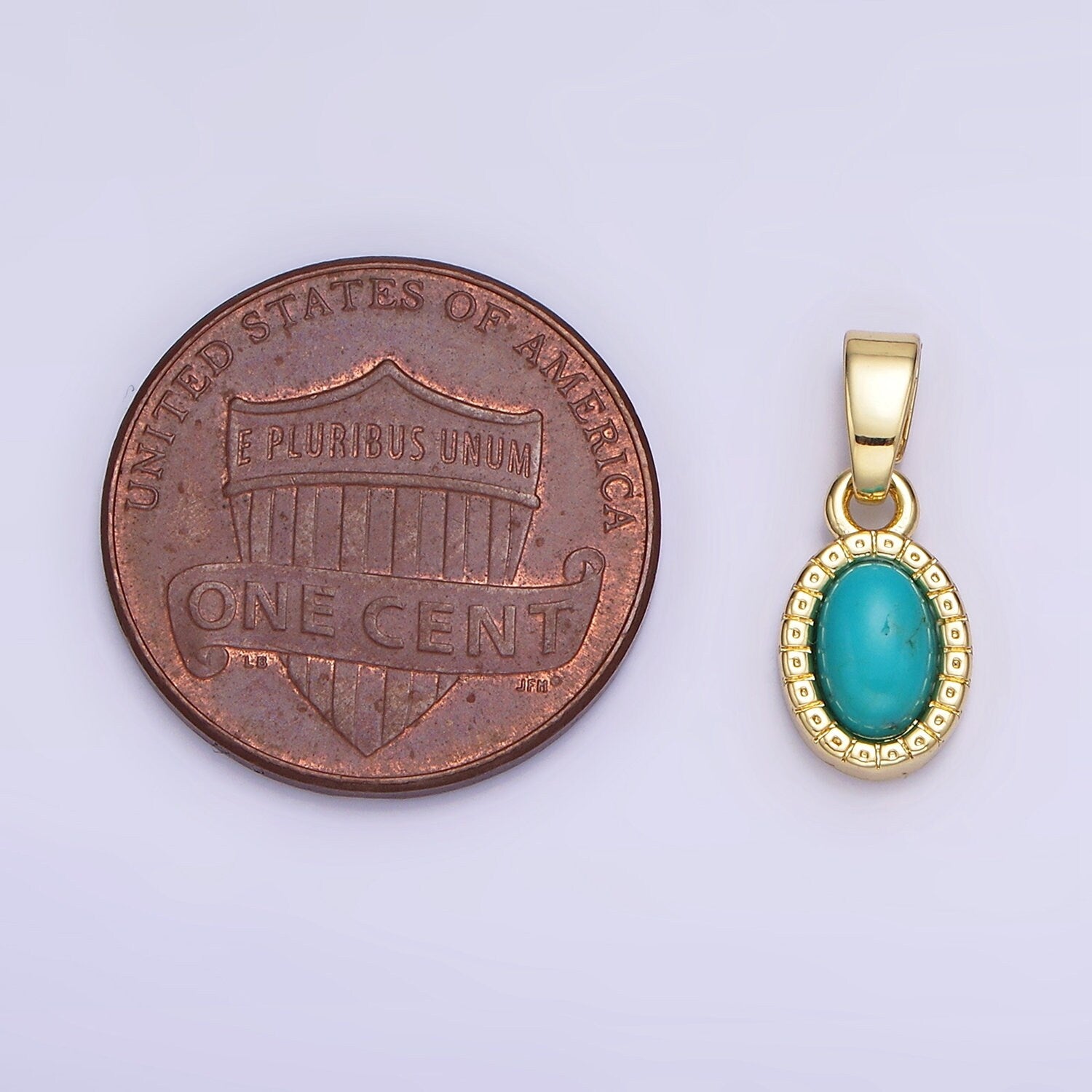 14K Gold Filled Carnelian, Turquoise Oval Gemstone Bezel Pendant | AH-160