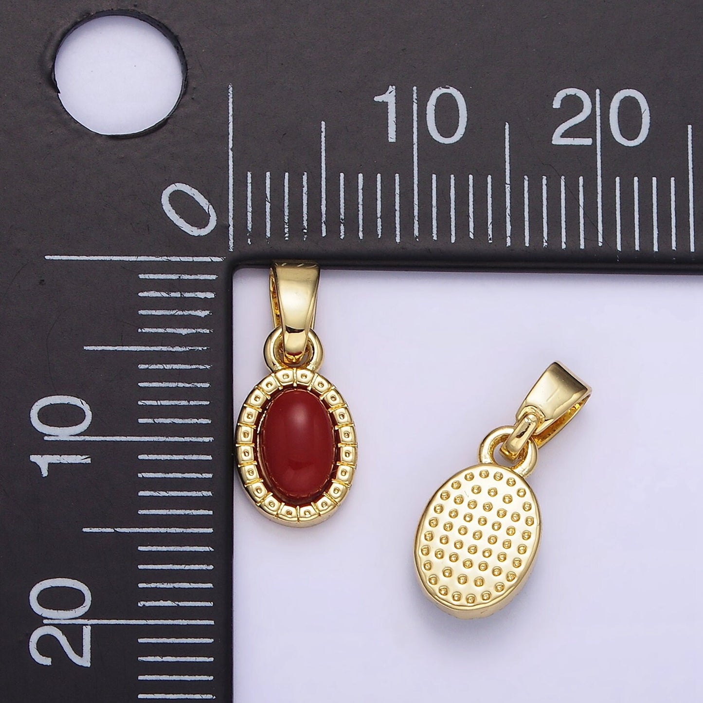 14K Gold Filled Carnelian, Turquoise Oval Gemstone Bezel Pendant | AH-160