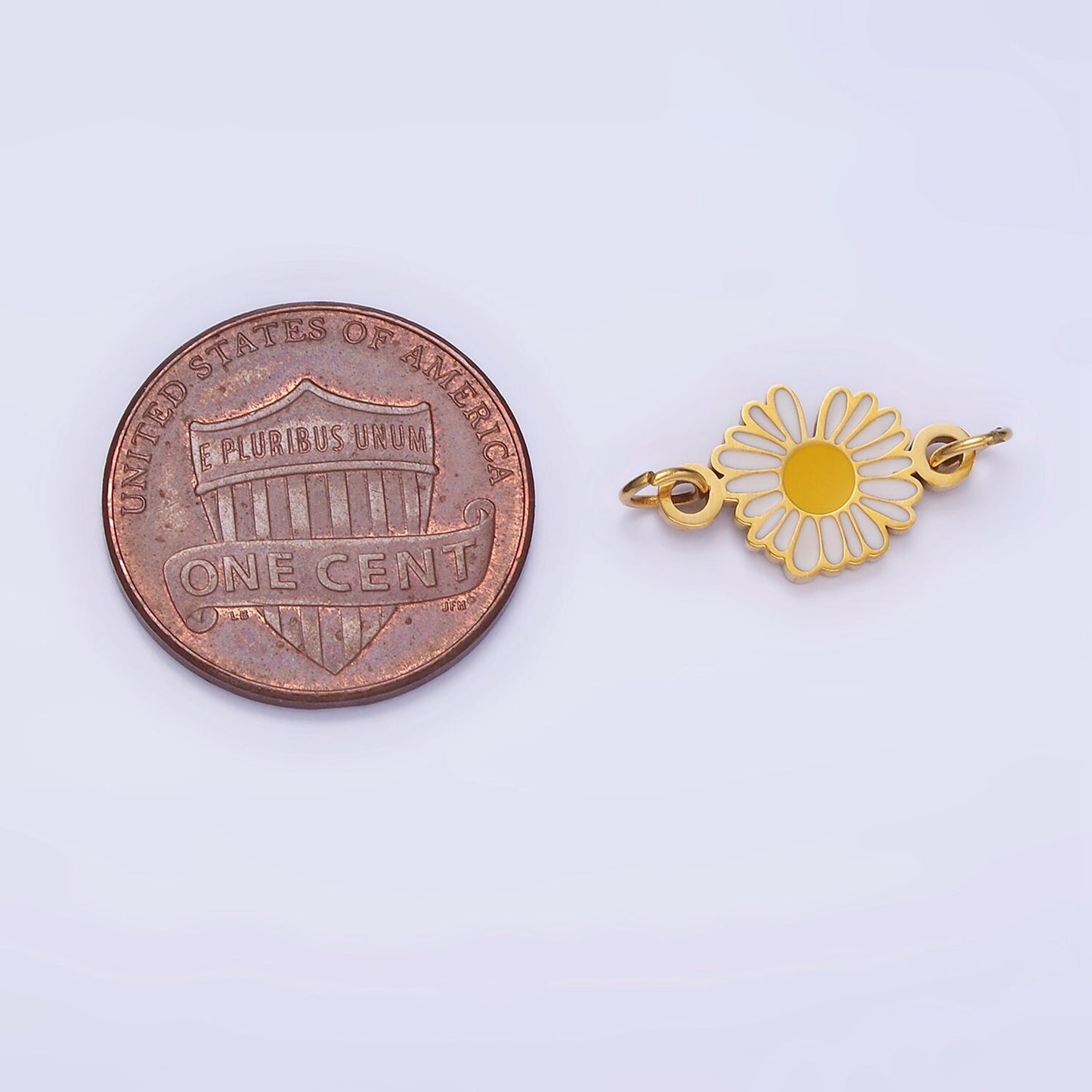 Stainless Steel Sunflower Enamel Connector | G-358