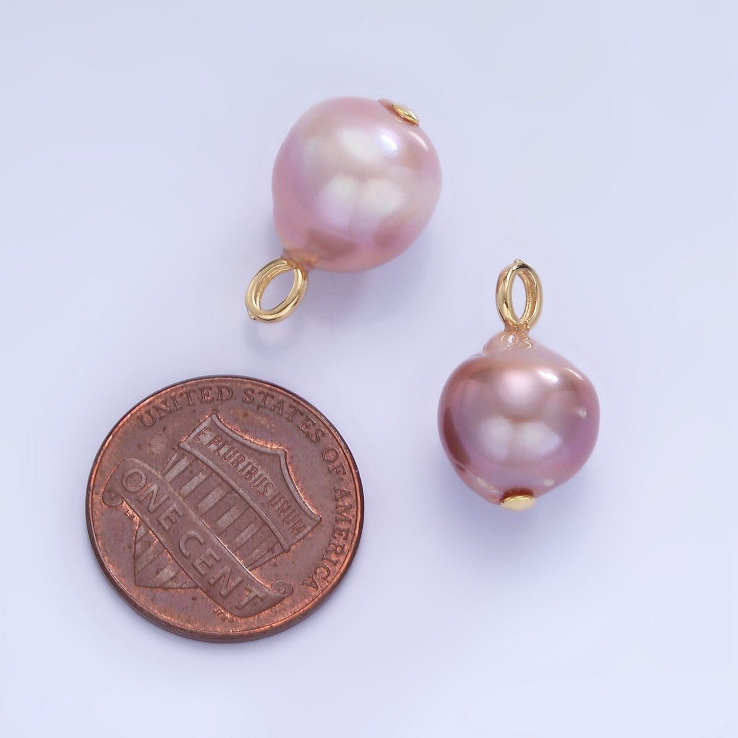 Beautiful Mauve Pink / Purple Oval Baroque Pear Pearl Charm Teardrop Genuine Freshwater Mermaid Pearls Pendant P1738