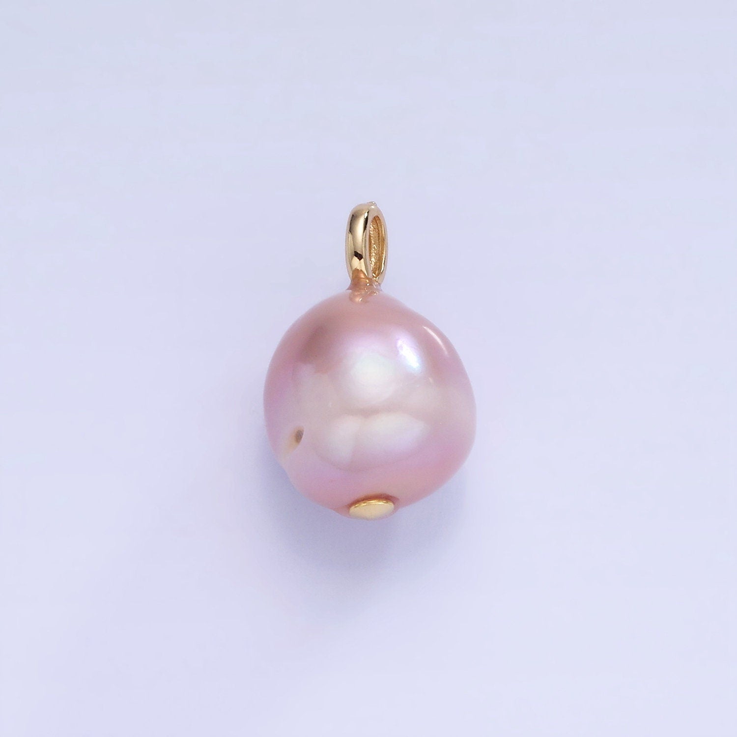Beautiful Mauve Pink / Purple Oval Baroque Pear Pearl Charm Teardrop Genuine Freshwater Mermaid Pearls Pendant P1738