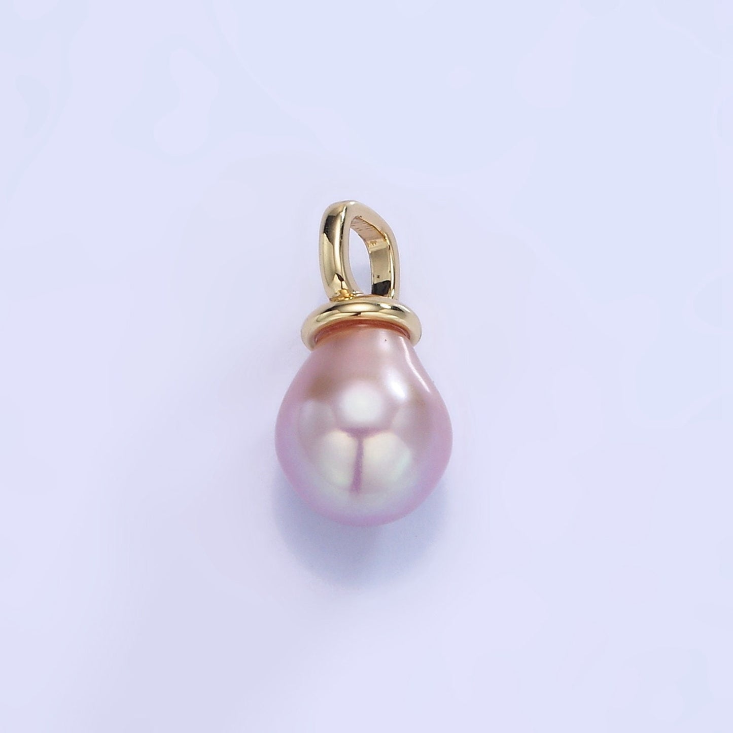 Gold Square Bail w/ Purple Freshwater Pearl | P-1739