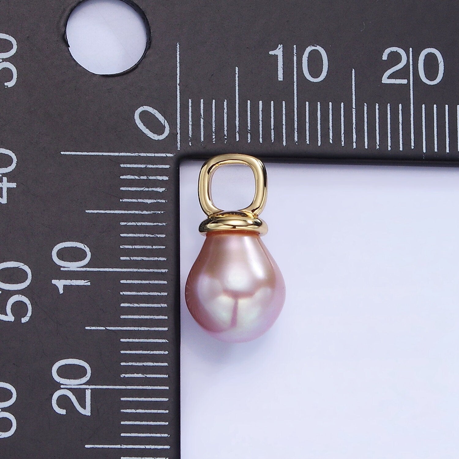Gold Square Bail w/ Purple Freshwater Pearl | P-1739