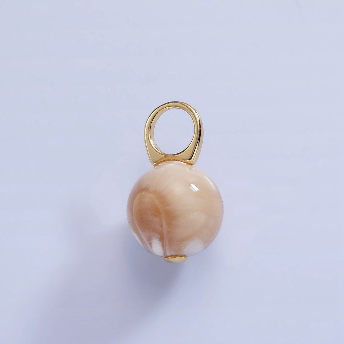 Natural Golden Brown Mother of Pearl Shell Round Beads Charm 10mm High Quality Iridescent Pearl Gemstone for Necklace Component P-1752