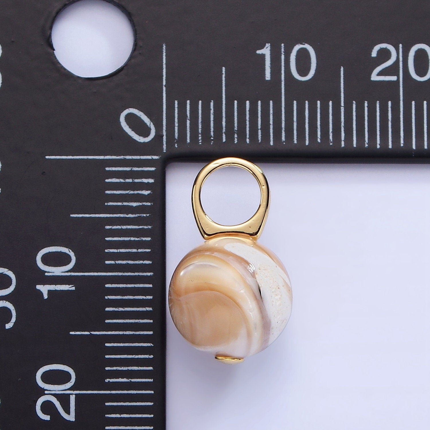 Natural Golden Brown Mother of Pearl Shell Round Beads Charm 10mm High Quality Iridescent Pearl Gemstone for Necklace Component P-1752