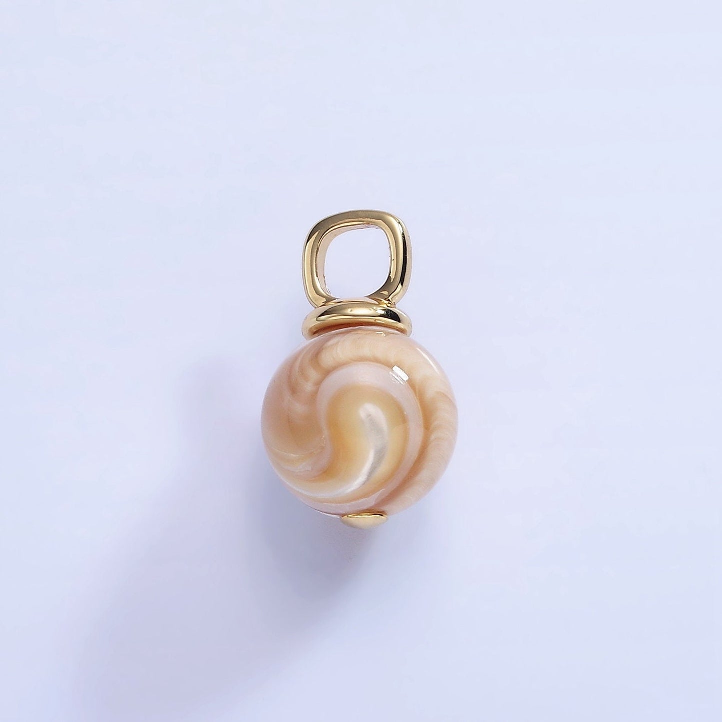 Natural Golden Brown Mother of Pearl Shell Round Beads Charm 10mm High Quality Iridescent Pearl Gemstone for Necklace Component P-1751