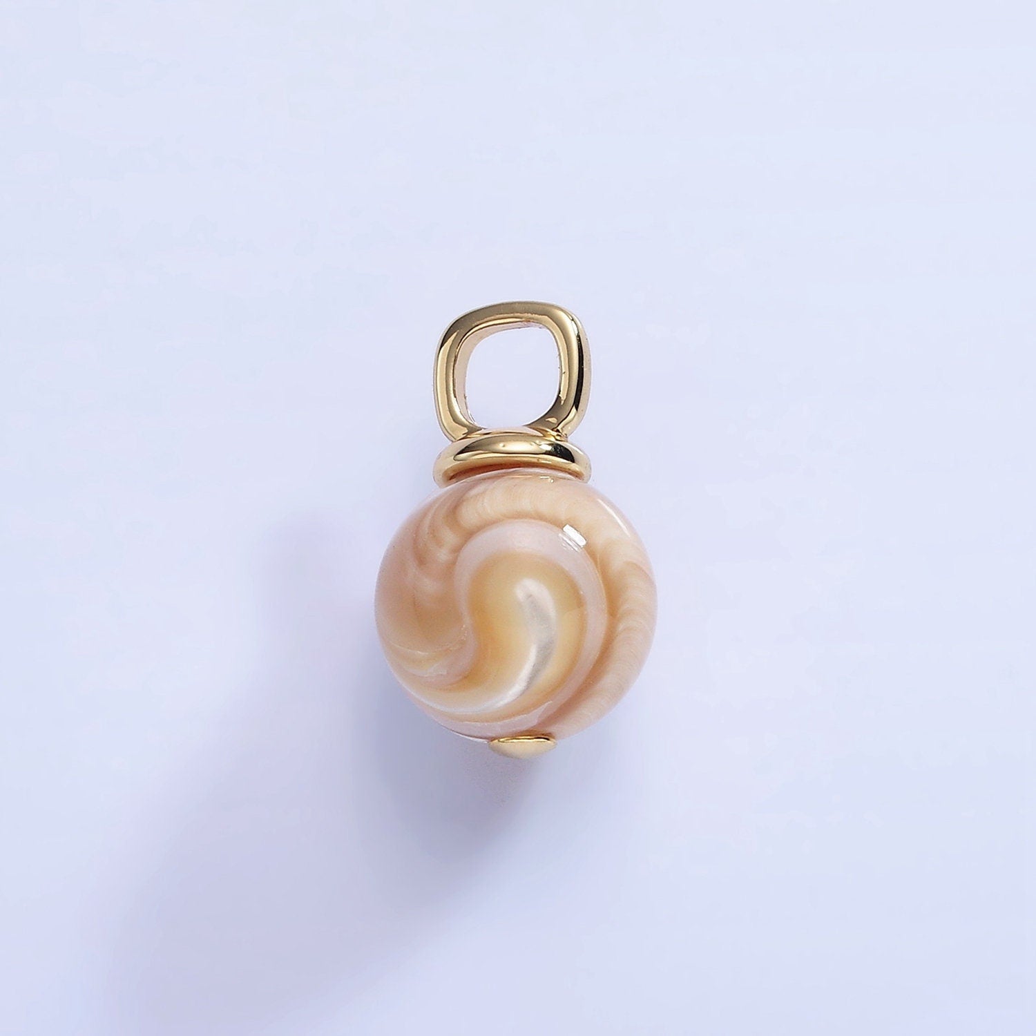 Natural Golden Brown Mother of Pearl Shell Round Beads Charm 10mm High Quality Iridescent Pearl Gemstone for Necklace Component P-1751