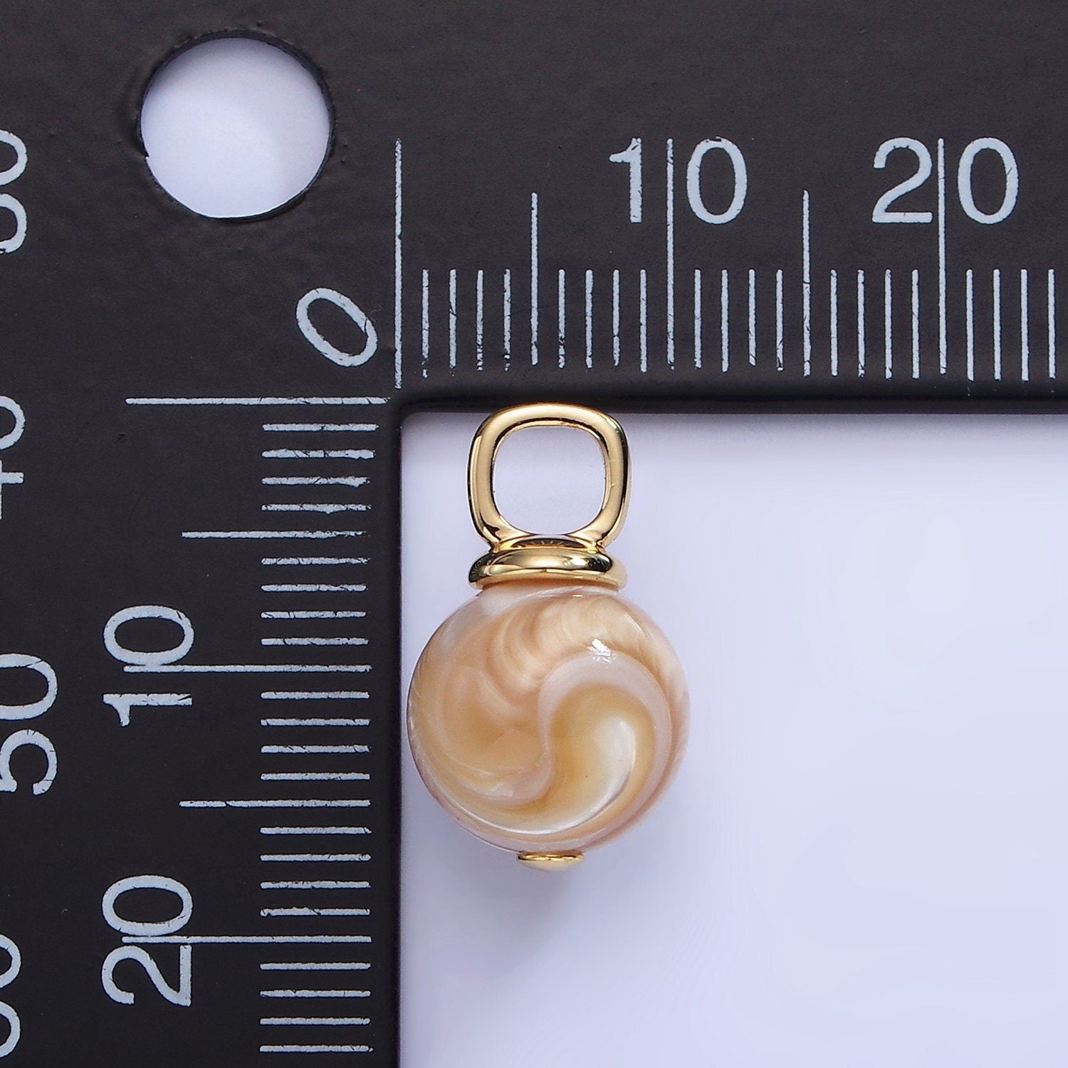 Natural Golden Brown Mother of Pearl Shell Round Beads Charm 10mm High Quality Iridescent Pearl Gemstone for Necklace Component P-1751