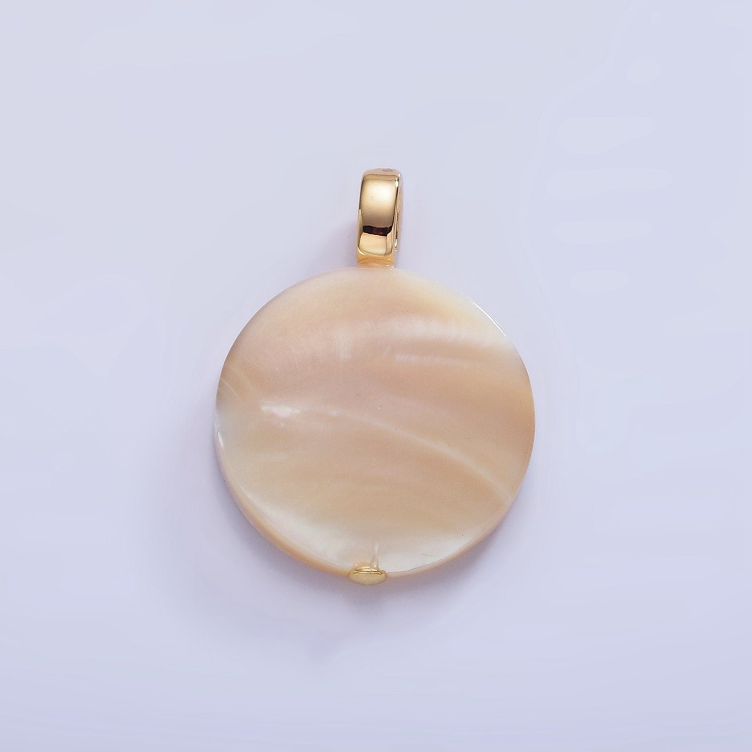 Beautiful Mauve Champagne White Brown Round Coin Pearl Charm Genuine Freshwater Shell Mermaid Pearls Pendant with cz Bail for Charm P-1747