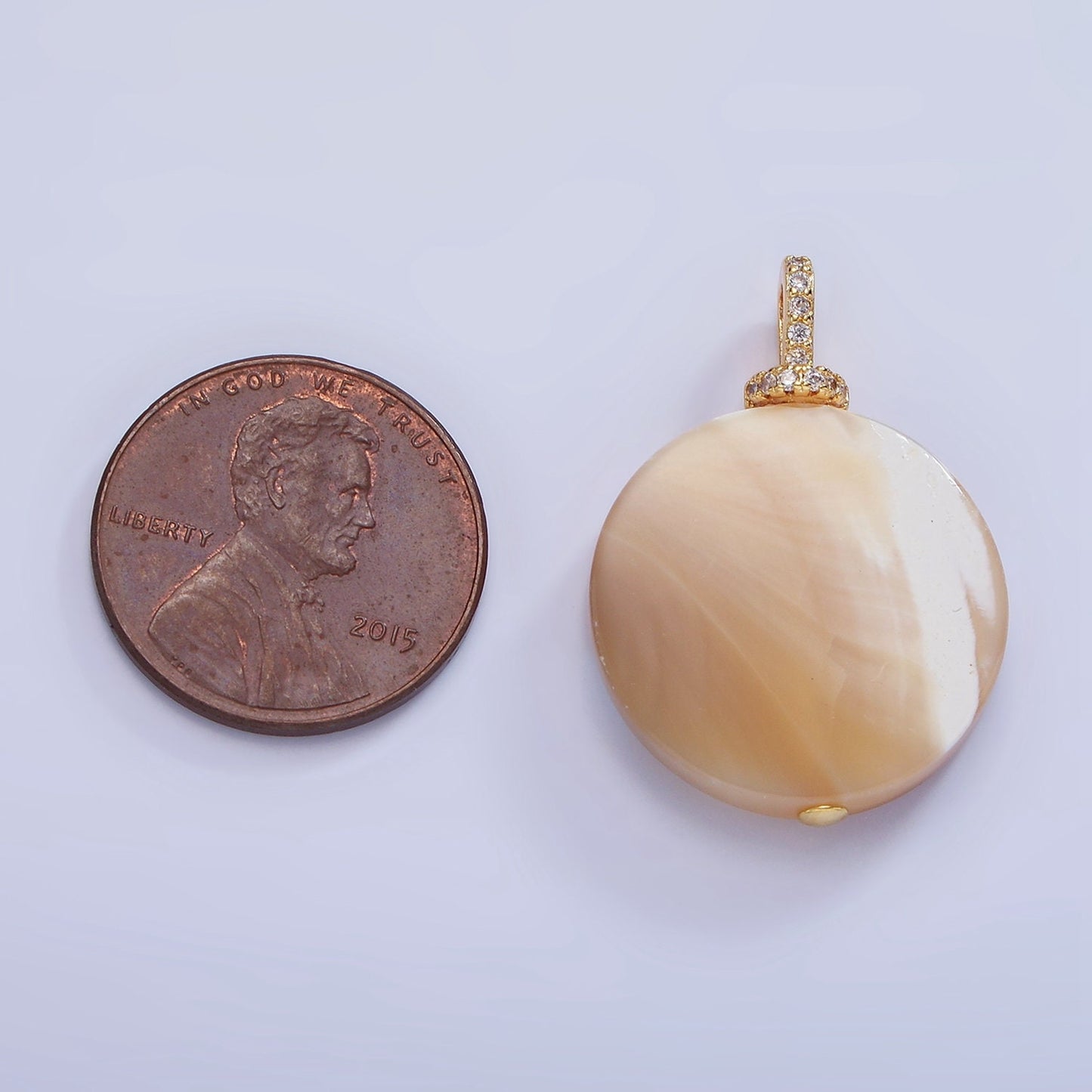 20mm Beautiful Mauve Champagne White Brown Round Coin Pearl Charm Genuine Freshwater Shell Mermaid Pearls Pendant cz Bail for Charm P-1575