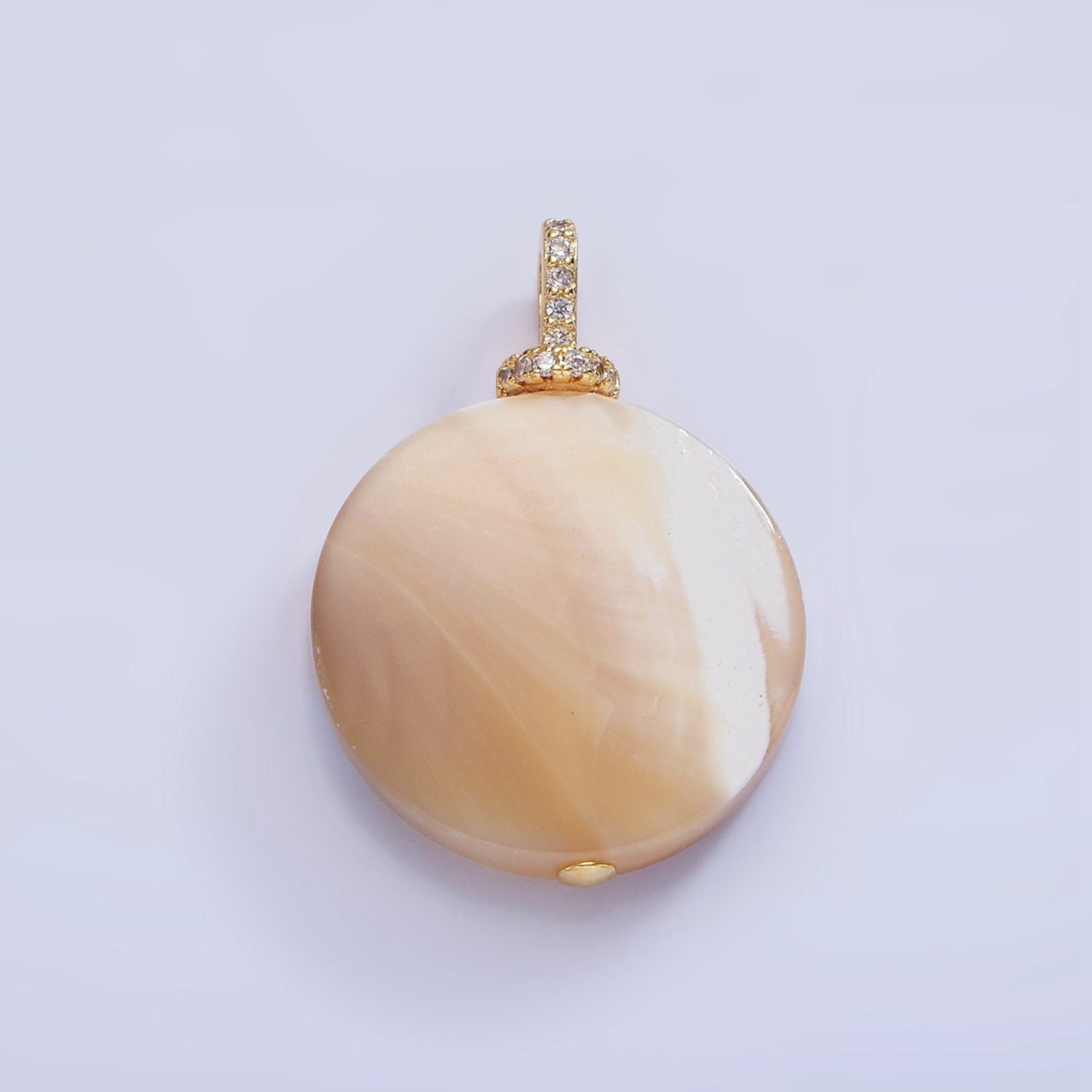 20mm Beautiful Mauve Champagne White Brown Round Coin Pearl Charm Genuine Freshwater Shell Mermaid Pearls Pendant cz Bail for Charm P-1575
