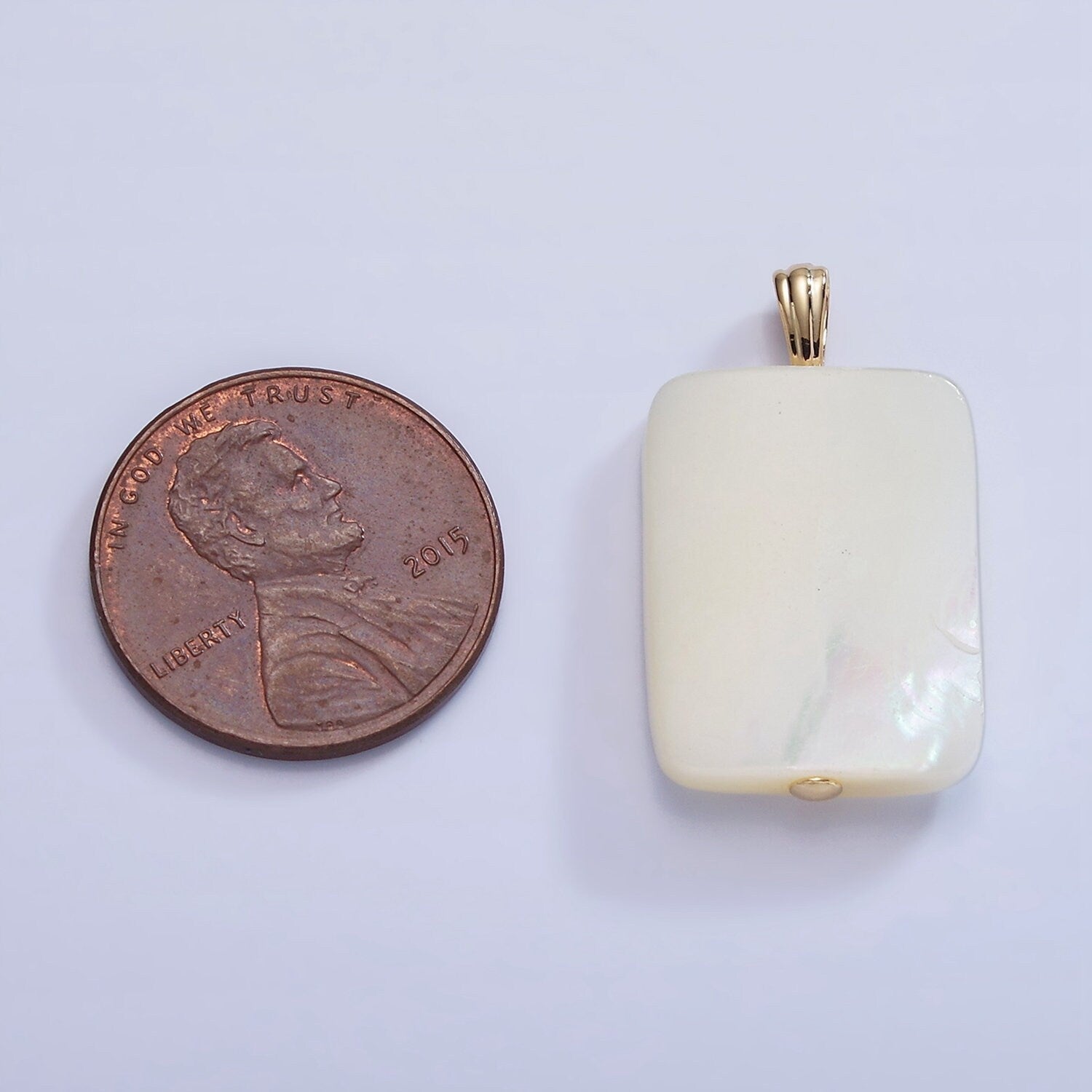 Dainty White Rectangle Pearl Charm Genuine Freshwater Shell Mermaid Pearls Pendant for Necklace Component P1582