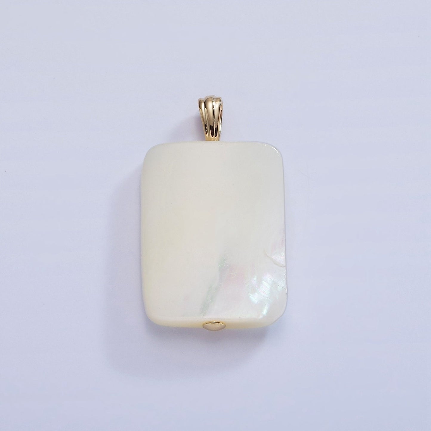 Dainty White Rectangle Pearl Charm Genuine Freshwater Shell Mermaid Pearls Pendant for Necklace Component P1582