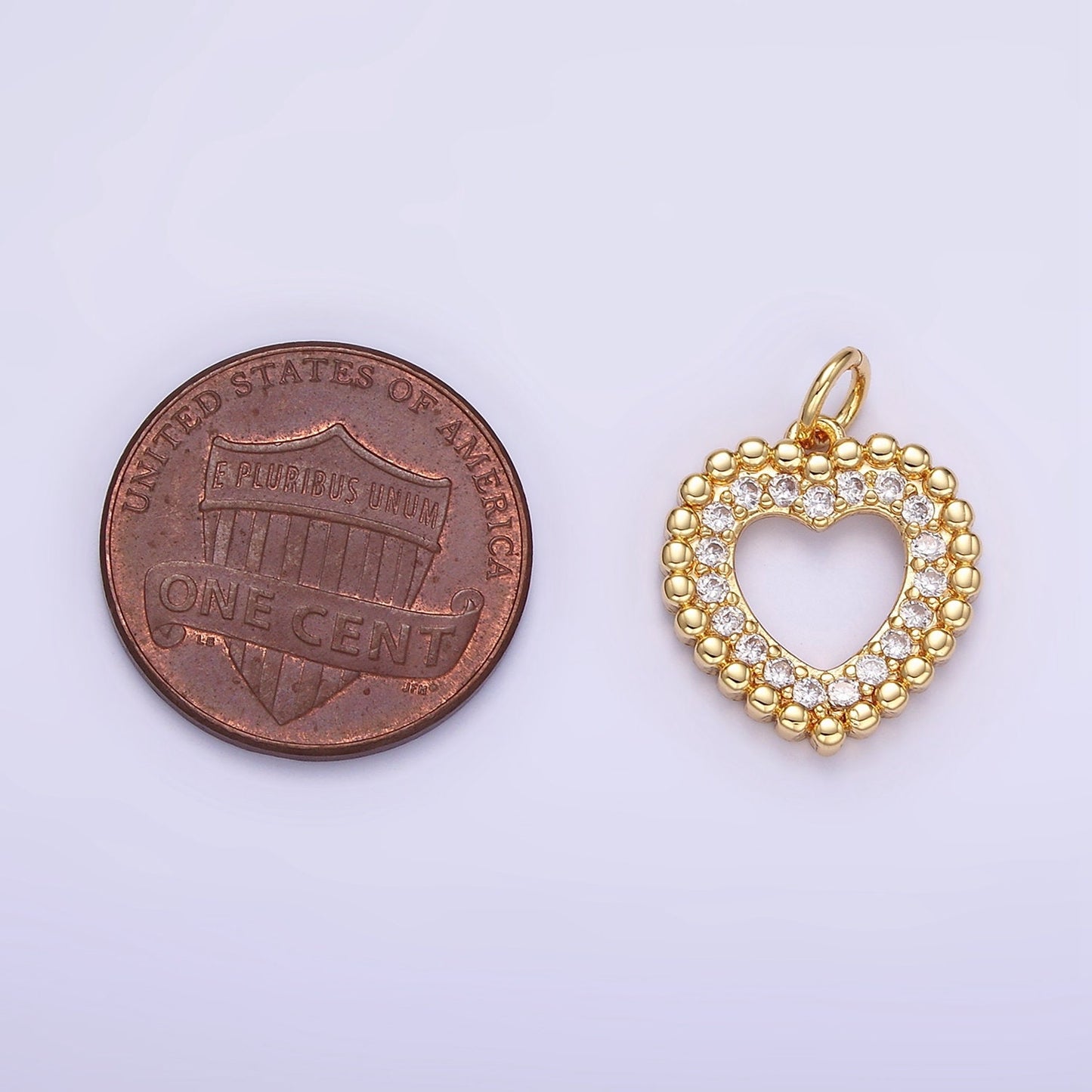 Small Heart Charm - Cubic Solitaire Dainty Gold Mini Heart Add On Charm - Dainty Heart - Love Inspired Gold Heart Pendant C322
