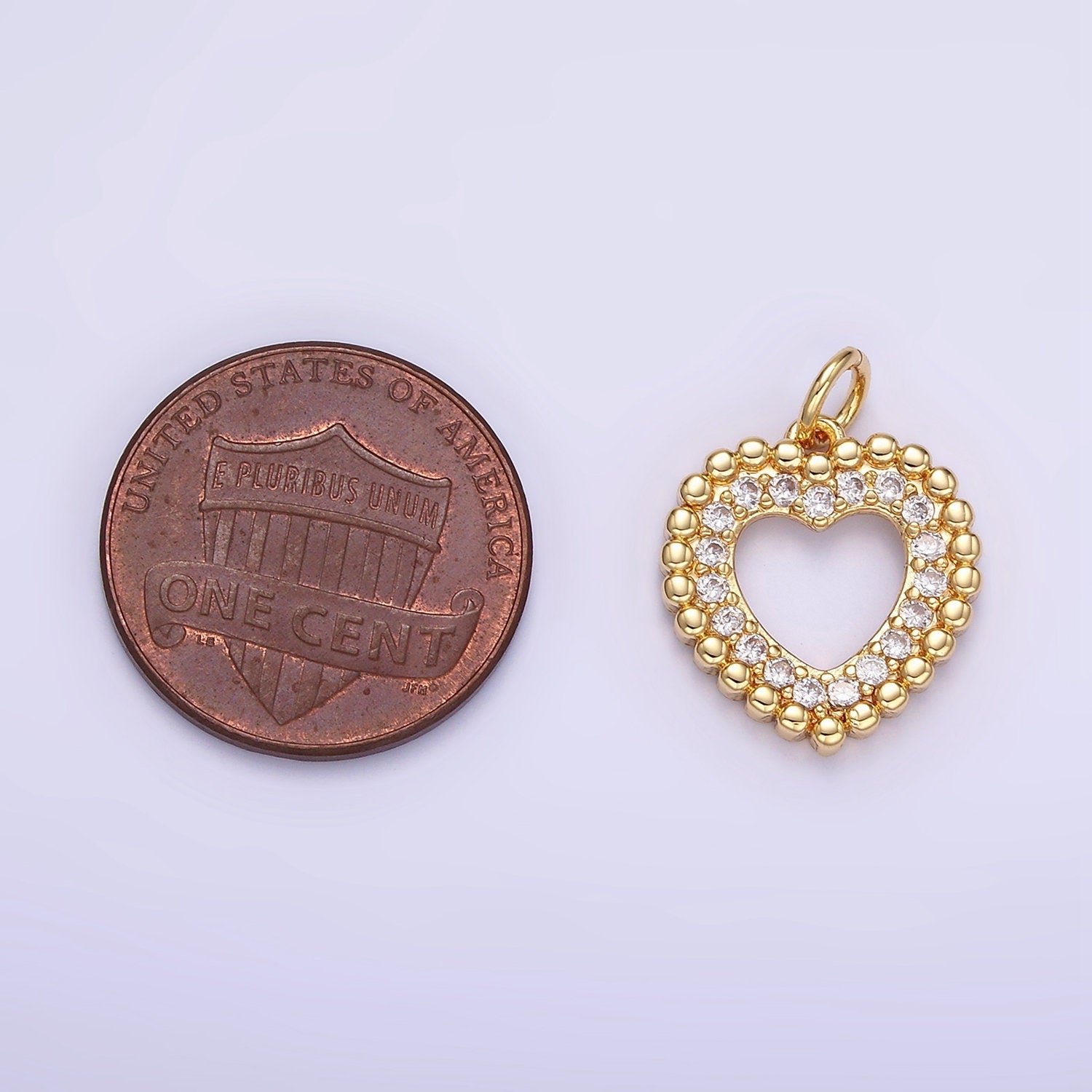 Small Heart Charm - Cubic Solitaire Dainty Gold Mini Heart Add On Charm - Dainty Heart - Love Inspired Gold Heart Pendant C322