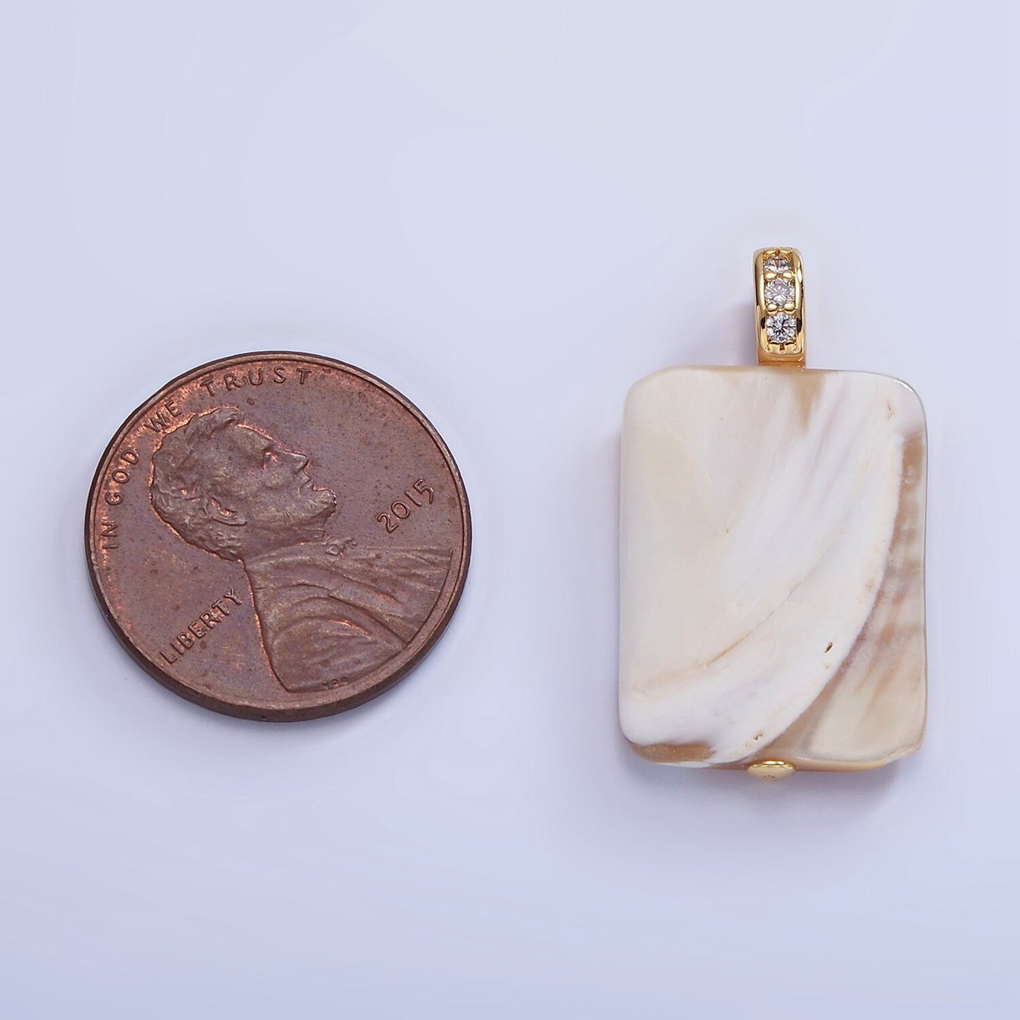 Beautiful Mauve Champagne White Brown Rectangle Pearl Charm Genuine Freshwater Shell Mermaid Pearls Pendant with cz Bail for Charm P-1746