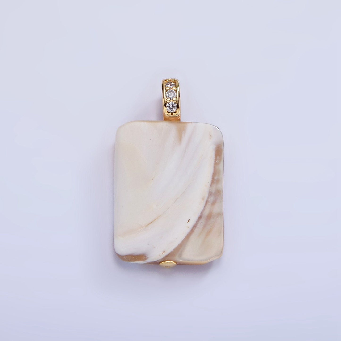 Beautiful Mauve Champagne White Brown Rectangle Pearl Charm Genuine Freshwater Shell Mermaid Pearls Pendant with cz Bail for Charm P-1746
