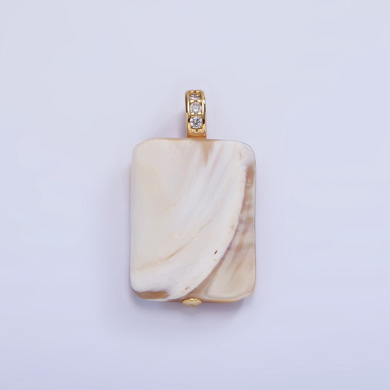 Beautiful Mauve Champagne White Brown Rectangle Pearl Charm Genuine Freshwater Shell Mermaid Pearls Pendant with cz Bail for Charm P-1746
