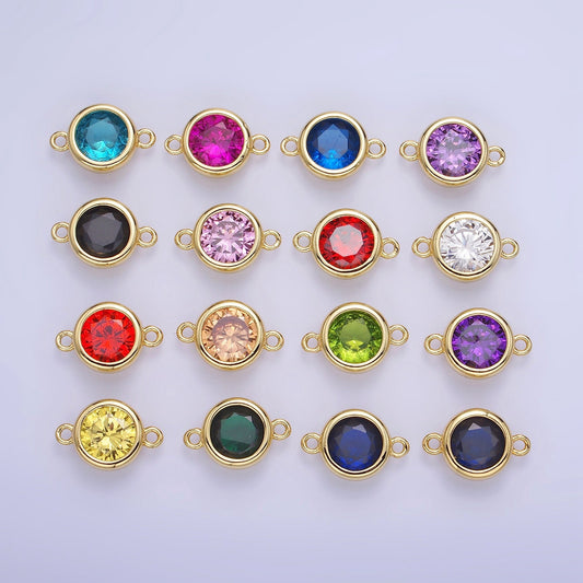 10mm Birthstone Charm Connector 14k gold filled wholesale birthstone bulk Link connectors for Bracelet Necklace Component G446