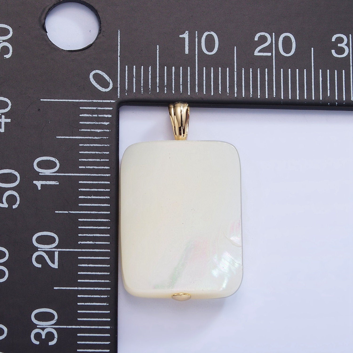 Dainty White Rectangle Pearl Charm Genuine Freshwater Shell Mermaid Pearls Pendant for Necklace Component P1582