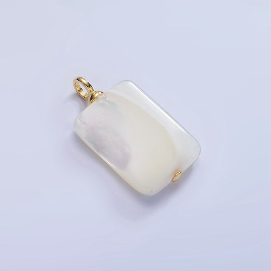 Dainty White Rectangle Pearl Charm Genuine Freshwater Shell Mermaid Pearls Pendant for Necklace Component P1785